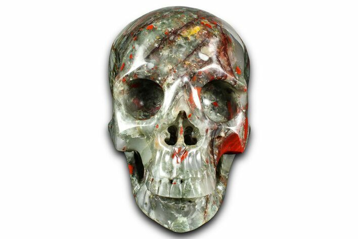 Realistic Bloodstone (Heliotrope) Skull - South Africa #382167